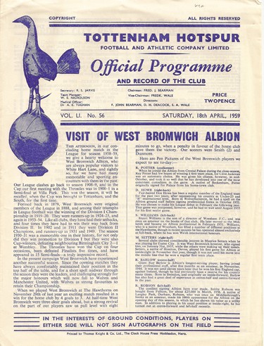 Tottenham Hotspur FC v West Bromwich Albion FC 